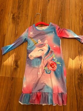Girls Unicorn Nightgown - Multicolor Magical Print